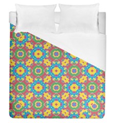 Geometric Multicolored Print Duvet Cover (queen Size) by dflcprints