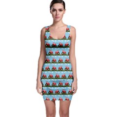 Toy Tractor Pattern Sleeveless Bodycon Dress