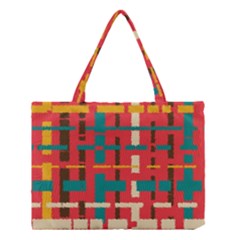 Colorful Line Segments Medium Tote Bag by linceazul