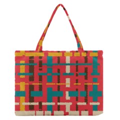 Colorful Line Segments Medium Zipper Tote Bag by linceazul
