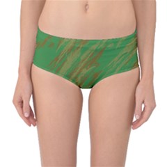 Brown Green Texture             Mid-waist Bikini Bottoms by LalyLauraFLM