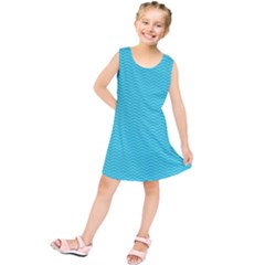 Blue Waves Pattern  Kids  Tunic Dress by TastefulDesigns