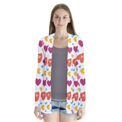 Colorful Bright Hearts Pattern Cardigans by TastefulDesigns