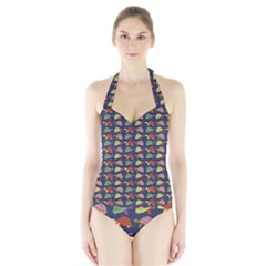 Turtle Pattern Halter Swimsuit by Valentinaart