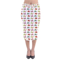 Turtle Pattern Velvet Midi Pencil Skirt by Valentinaart