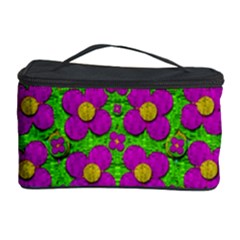 Bohemian Big Flower Of The Power In Rainbows Cosmetic Storage Case by pepitasart