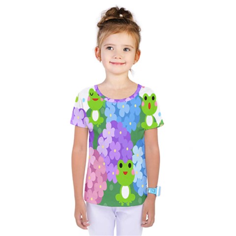 Animals Frog Face Mask Green Flower Floral Star Leaf Music Kids  One Piece Tee by Mariart