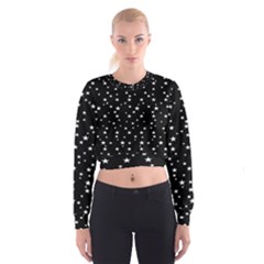 Black Star Space Cropped Sweatshirt by Mariart