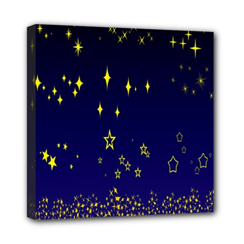 Blue Star Space Galaxy Light Night Mini Canvas 8  X 8  by Mariart