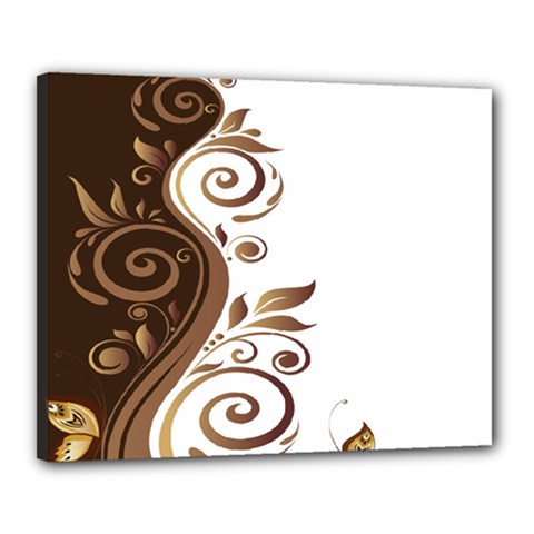 Leaf Brown Butterfly Canvas 20  X 16  by Mariart