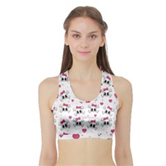 Cute Skull Sports Bra With Border by Valentinaart