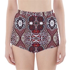 Batik Fabric High-waisted Bikini Bottoms by Mariart