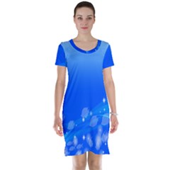 Fish Swim Blue Water Swea Beach Star Wave Chevron Short Sleeve Nightdress by Mariart