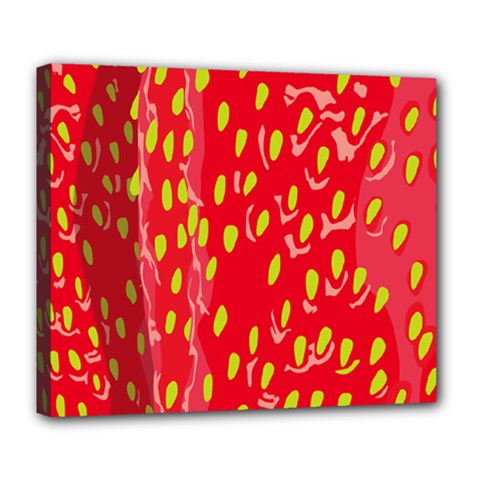 Fruit Seed Strawberries Red Yellow Frees Deluxe Canvas 24  X 20   by Mariart