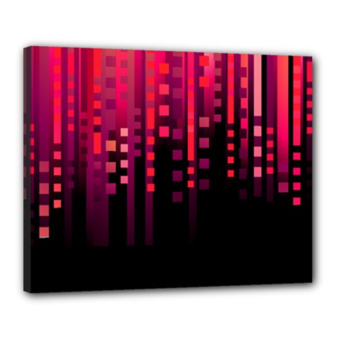 Line Vertical Plaid Light Black Red Purple Pink Sexy Canvas 20  X 16  by Mariart