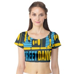 Street Dance R&b Music Short Sleeve Crop Top (tight Fit) by Mariart