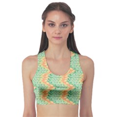 Emerald And Salmon Pattern Sports Bra by linceazul
