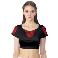 Normal Field Of An Elliptic Paraboloid Red Short Sleeve Crop Top (tight Fit)