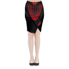 Normal Field Of An Elliptic Paraboloid Red Midi Wrap Pencil Skirt by Mariart