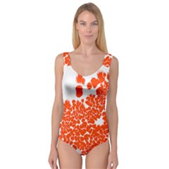 Red Spot Paint White Polka Princess Tank Leotard  by Mariart