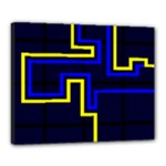 Tron Light Walls Arcade Style Line Yellow Blue Canvas 20  x 16 