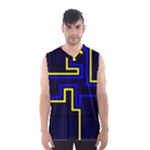 Tron Light Walls Arcade Style Line Yellow Blue Men s Basketball Tank Top