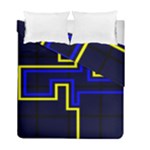 Tron Light Walls Arcade Style Line Yellow Blue Duvet Cover Double Side (Full/ Double Size)