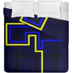 Tron Light Walls Arcade Style Line Yellow Blue Duvet Cover Double Side (King Size)