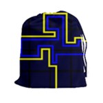 Tron Light Walls Arcade Style Line Yellow Blue Drawstring Pouches (XXL)