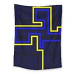 Tron Light Walls Arcade Style Line Yellow Blue Medium Tapestry