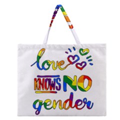 Love Knows No Gender Zipper Large Tote Bag by Valentinaart