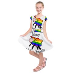 Rainbow Sheep Kids  Short Sleeve Dress by Valentinaart