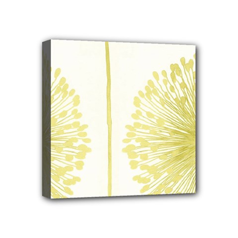 Flower Floral Yellow Mini Canvas 4  X 4  by Mariart