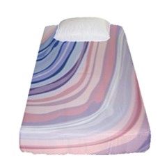 Marble Abstract Texture With Soft Pastels Colors Blue Pink Grey Fitted Sheet (single Size) by Mariart
