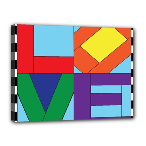Rainbow Love Canvas 16  X 12  by Mariart