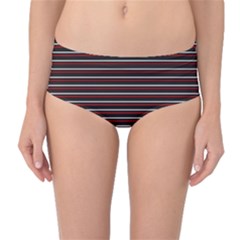 Lines Pattern Mid-waist Bikini Bottoms by Valentinaart
