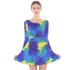 Mulberry Paper Gift Moon Star Long Sleeve Velvet Skater Dress by Mariart