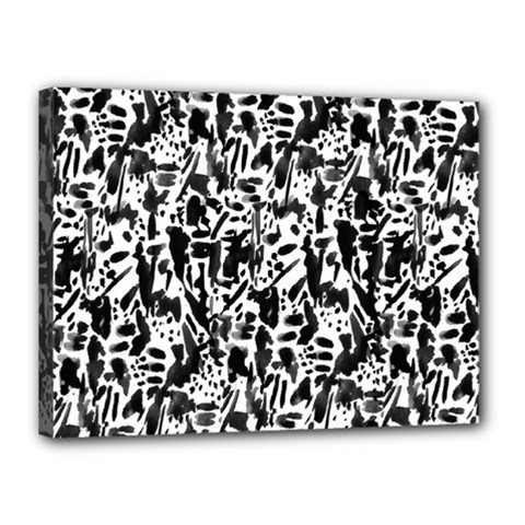 Deskjet Ink Splatter Black Spot Canvas 16  X 12  by Mariart