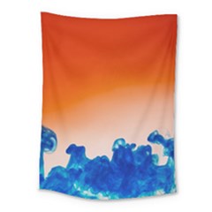 Simulate Weather Fronts Smoke Blue Orange Medium Tapestry by Mariart