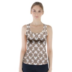 Stylized Leaves Floral Collage Racer Back Sports Top by dflcprintsclothing