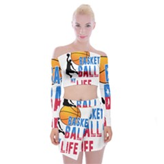 Basketball Is My Life Off Shoulder Top With Skirt Set by Valentinaart