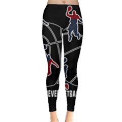 Basketball Never Stops Leggings  by Valentinaart