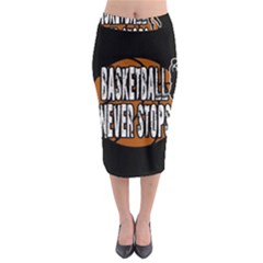Basketball Never Stops Midi Pencil Skirt by Valentinaart