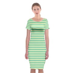 Decorative Lines Pattern Classic Short Sleeve Midi Dress by Valentinaart