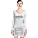 Pattern Long Sleeve Bodycon Dress