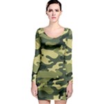 Camouflage Camo Pattern Long Sleeve Bodycon Dress