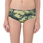 Camouflage Camo Pattern Mid-Waist Bikini Bottoms