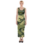 Camouflage Camo Pattern Fitted Maxi Dress