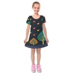 Vector Color Tree Kids  Short Sleeve Velvet Dress