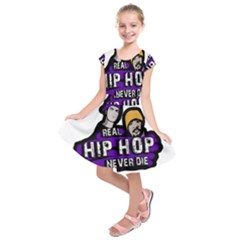 Real Hip Hop Never Die Kids  Short Sleeve Dress by Valentinaart